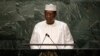 Le président Idriss Deby Itno donne un discours devant l'assemblée des Nations unies à Manhattan, New York, le 20 septembre 2016.