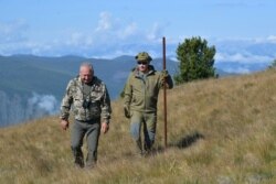 Russian President Vladimir Putin is seen during his holiday in the Siberian taiga, Russia October 7, 2019.
