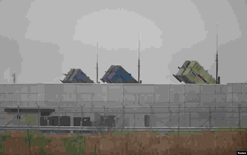 U.S. Army Patriot missile air defence artillery batteries are seen at U.S. Osan air base in Osan, south of Seoul, April 5, 2013.
