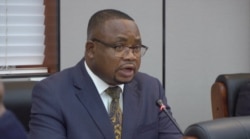 Paul Mavima, Zimbabwe public service minister (Harare, October 6, 2020) says teacher salaries, about $100 a month, including a $75 “COVID-19 allowance” is all it can afford at the moment. (Columbus Mavhunga/ VOA)