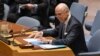 FILE - U.N. Special Envoy to Syria Staffan de Mistura delivers remarks at a Security Council meeting on the situation in Syria at the United Nations headquarters in New York, April 12, 2017.