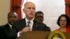 FILE - In this June 13, 2017, file photo, California Gov. Jerry Brown discusses climate change at a news conference in Sacramento. Brown plans to convene a Global Climate Action Summit next year in his latest action to position the state as a leader in battling global warming as the White House recedes. 
