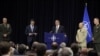 From left: U.S. General John Allen, nominated as Supreme Allied Commander Europe, NATO Secretary General Anders Fogh Rasmussen, United States Secretary of Defense Leon Panetta, current Supreme Allied Commander Europe U.S. Admiral James Stavridis, and U.S.