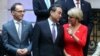 FILE - Australia's FM Julie Bishop talks to her Chinese counterpart, Wang Yi, as Germany's FM Heiko Maas watches, at the G20 Meeting of Foreign Affairs Ministers in Buenos Aires, Argentina, May 21, 2018. 
