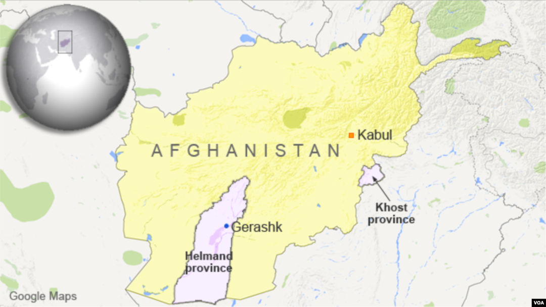 Khost province and Helmand province, Afghanistan