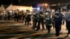 Police advance to clear the crowd, Ferguson, Missouri, Aug. 18, 2014
