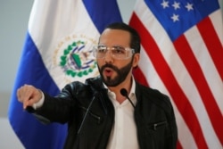 FILE - El Salvador President Nayib Bukele speaks at a news conference, May 26, 2020.
