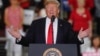 President Donald Trump speaks at a rally endorsing the Republican ticket in Erie, Pennsylvania, Oct. 10, 2018.