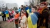 Ukrainian-Americans join a protest rally in front of Russian embassy, Washington, March 2, 2014.