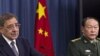 美国国防部长帕内塔和中国国防部长梁光烈5月7日在五角大楼举行的新闻发布会上