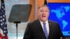 U.S. Secretary of State Mike Pompeo speaks during a media briefing at the State Department in Washington, May 6, 2020.