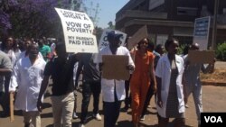 Striking doctors in Zimbabwe