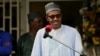 FILE - Nigeria's President Muhammadu Buhari speaks during a news conference after the Summit of Heads of State and Government of The Lake Chad Basin Commission (LCBC) in Abuja, June 11, 2015.
