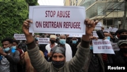 Baqattoonni Ertiraa Waajira UNHCR jiru fuuul-duratti hiriira bahan, Finfinnee 