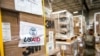 Des colis envoyés par USAID, en Oregon, le 10 avril 2020.