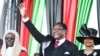 Malawi's newly elected President Lazarus Chakwera greets supporters after being sworn in in Lilongwe, Malawi, June 28 2020. 