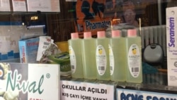 Traditional lemon-scented cologne is an essential part of Turkish culture. But its 80% alcohol content means it's effective in sterilizing hands, becoming an important part of the country’s battle to contain COVID. (D. Jones/VOA)