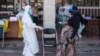 Seorang ibu hamil datang untuk tes swab virus corona COVID-19 di Surabaya pada 21 Juli 2020. (Foto: AFP/Juni Kriswanto)