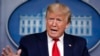 President Donald Trump speaks about the coronavirus in the James Brady Press Briefing Room of the White House, April 9, 2020, in Washington. 