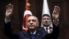 Turkish President Recep Tayyip Erdogan gestures as he addresses his ruling party legislators at the Parliament in Ankara, Oct 16, 2019. 