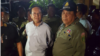 រូប​ឯកសារ៖ ប្រធាន​គណបក្ស​សង្គ្រោះ​ជាតិ​ លោក កឹម សុខា ត្រូវ​បាន​ចាប់​ខ្លួន​នៅ​រំលង​អាធ្រាត​ឈាន​ចូល​ថ្ងៃទី៣ ខែកញ្ញា​ នៅ​គេហដ្ឋាន​របស់​លោក​​ ក្នុង​រាជធានី​ភ្នំពេញ​។​ (រូបផ្តល់ឲ្យ) 