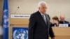 FILE - Palestinian President Mahmud Abbas arrives to give a speech to the United Nations Human Rights Council, Feb. 27, 2017, in Geneva. The Palestinian Authority submitted a letter to the U.N. asking that its longstanding application for statehood be reconsidered in April 2024.