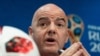 Gianni Infantino lors d’une conférence de presse à Moscou, Russie, le 13 juillet 2018.