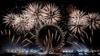 FILE - Fireworks light up the sky over the London Eye in central London on Jan. 1, 2024. Organizers watched poor weather conditions that threaten to cancel the event on Dec. 31, 2024.