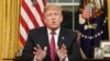 President Donald Trump delivers a televised address to the nation from his desk in the Oval Office about immigration and the southern U.S. border on the 18th day of a partial government shutdown at the White House in Washington, Jan. 8, 2019.